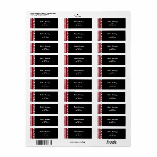 Damask Red Return-Adressetikett (Vorne)