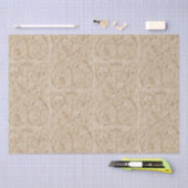 Damask Renaissance Sepia Acanthus Leaf Seidenpapier (Handwerk)