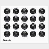 Damask Rett Date Wedding Stickers Blue Crown (Blatt)