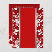 Damask & Ribbon Hochzeitseinladung Einladung (Vorne/Hinten)