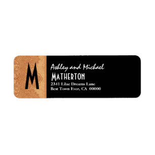 Damask Ribbon Moderne Monogram Gold Black V004