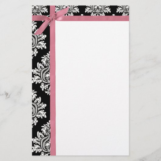 Damask & Ribbon Stationierung Briefpapier (Vorderseite)