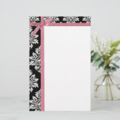 Damask & Ribbon Stationierung Briefpapier (Stehend Vorderseite)