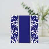 Damask & Ribbon Wedding Einladung (Stehend Vorderseite)