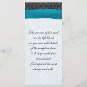 Damask Ribbon Wrapped Order of Service - Aquamarin Programm (Rückseite)