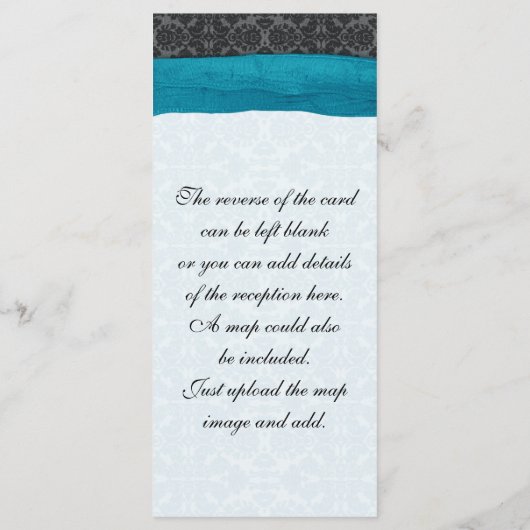 Damask Ribbon Wrapped Order of Service - Aquamarin Programm (Rückseite)