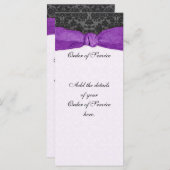 Damask Ribbon Wrapped Order of Service - Lila Programm (Vorne/Hinten)