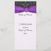 Damask Ribbon Wrapped Order of Service - Lila Programm (Vorderseite)