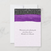 Damask Ribbon Wrapped UAWG - Lila RSVP Karte (Rückseite)