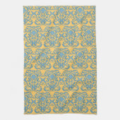 Damask robins eisblaues, altes Welt-Ziegelmuster Geschirrtuch (Vertikal)