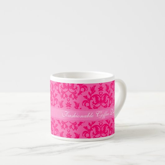 Damask rosa Modekaffee Diva Espresso Tasse (Vorderseite Rechts)