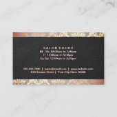 Damask Rose Gold Foil Accent | Elegant Leather Visitenkarte (Rückseite)