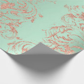 Damask Rose Gold Mint Royal Antonietta Hütte Geschenkpapier (Ecke)