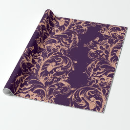 Damask Rose Gold Royal Lila Antonietta Hütte Geschenkpapier