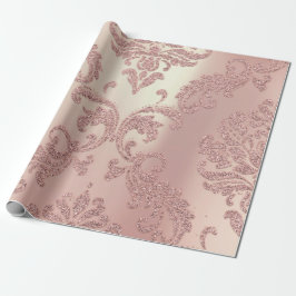 Damask Rose Gold Royal Metallic Pearly Hütte Geschenkpapier