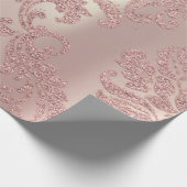 Damask Rose Gold Royal Metallic Pearly Hütte Geschenkpapier (Ecke)