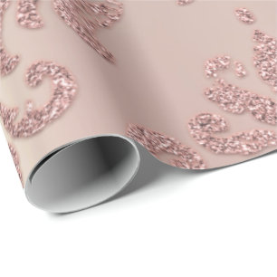 Damask Rose Gold Royal Metallic Pearly Hütte Geschenkpapier