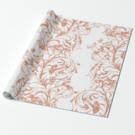 Damask Rose Gold Royal White Antonietta Hütte Geschenkpapier