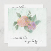 *~* Damask ROSE QR UAWG Glitzer - AR12 Hochzeit Einladung (Vorne/Hinten)