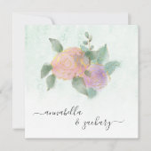 *~* Damask ROSE QR UAWG Glitzer - AR12 Hochzeit Einladung (Vorderseite)