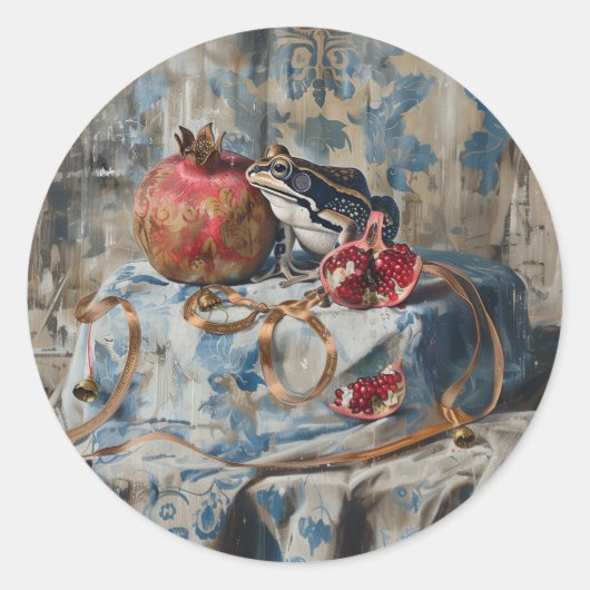 Damask - Round Stickers for Stationery (Vorderseite)