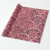 Damask Royal Burgundy Red Maroon Pink Rose Geschenkpapier (Ungerollt)