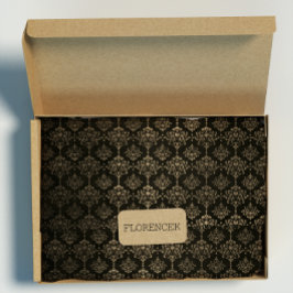 Damask Royal Chic Golden Velvet Black Gold Geschenkpapier