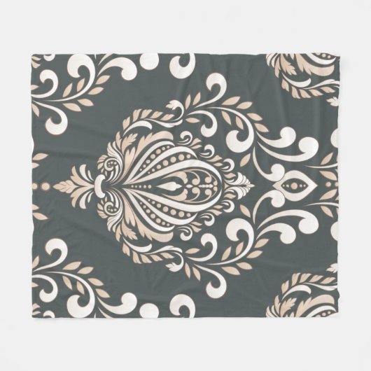 Damask Royal Fleece Blanket (Vorderseite (Horizontal))