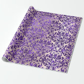 Damask Royal Lila Amethyst Violet Blush Skinny Geschenkpapier (Ungerollt)