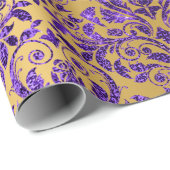 Damask Royal Lila Amethyst Violet Gold Honey Geschenkpapier (Rolleneckpunkt)