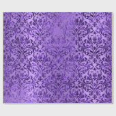 Damask Royal Lila Amethyst Violet Plum Geschenkpapier (Flach)