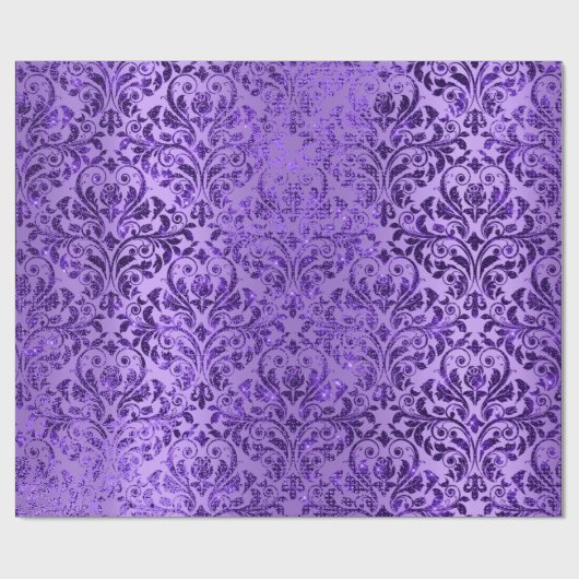 Damask Royal Lila Amethyst Violet Plum Geschenkpapier (Flach)