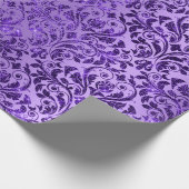 Damask Royal Lila Amethyst Violet Plum Geschenkpapier (Ecke)