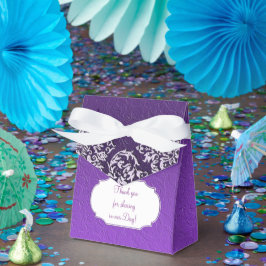 Damask Royal Lila Favor Box Geschenkschachtel