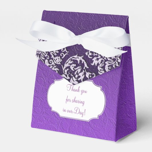 Damask Royal Lila Favor Box Geschenkschachtel (Vorderseite)
