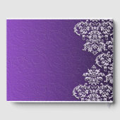 Damask Royal Lila Wedding Guest Book Gästebuch (Rückseite)