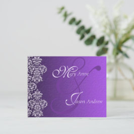 Damask Royal Lila Wedding Invitation Card Einladung