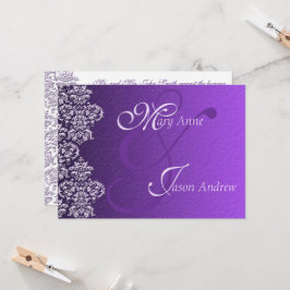 Damask Royal Lila Wedding Invitation Card Einladung
