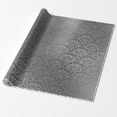 Damask Royal Metallic Silver Gray Graphite Geschenkpapier (Ungerollt)