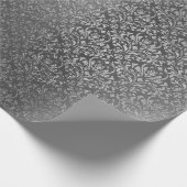 Damask Royal Metallic Silver Gray Graphite Geschenkpapier (Ecke)