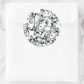 Damask Runder Aufkleber (Tasche)