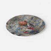 Damask - Rundpapier-Teller Pappteller (Schrägansicht)