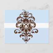 Damask Save the Date - Angepasst Ankündigungspostkarte (Rückseite)