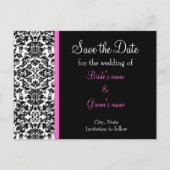 Damask Save the Date Ankündigungspostkarte (Vorderseite)