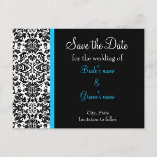 Damask Save the Date Ankündigungspostkarte