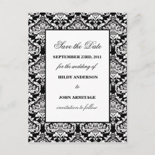 Damask Save the Date Ankündigungspostkarte
