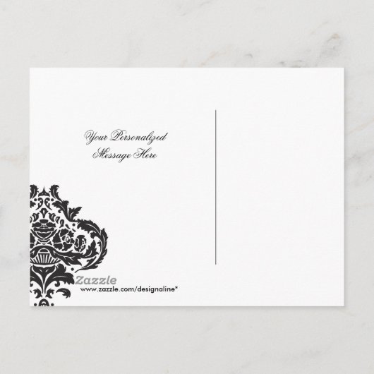 Damask Save the Date Ankündigungspostkarte (Rückseite)