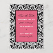 Damask Save the Date Ankündigungspostkarte (Vorderseite)