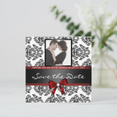 Damask Save the Date Foto (Stehend Vorderseite)