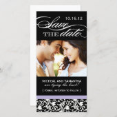 Damask Save the Date Foto Cards (Vorne/Hinten)